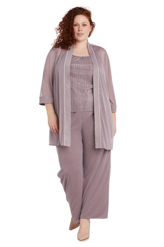 R&M Richards 9084W Long Plus Size Jacket Pant Suit