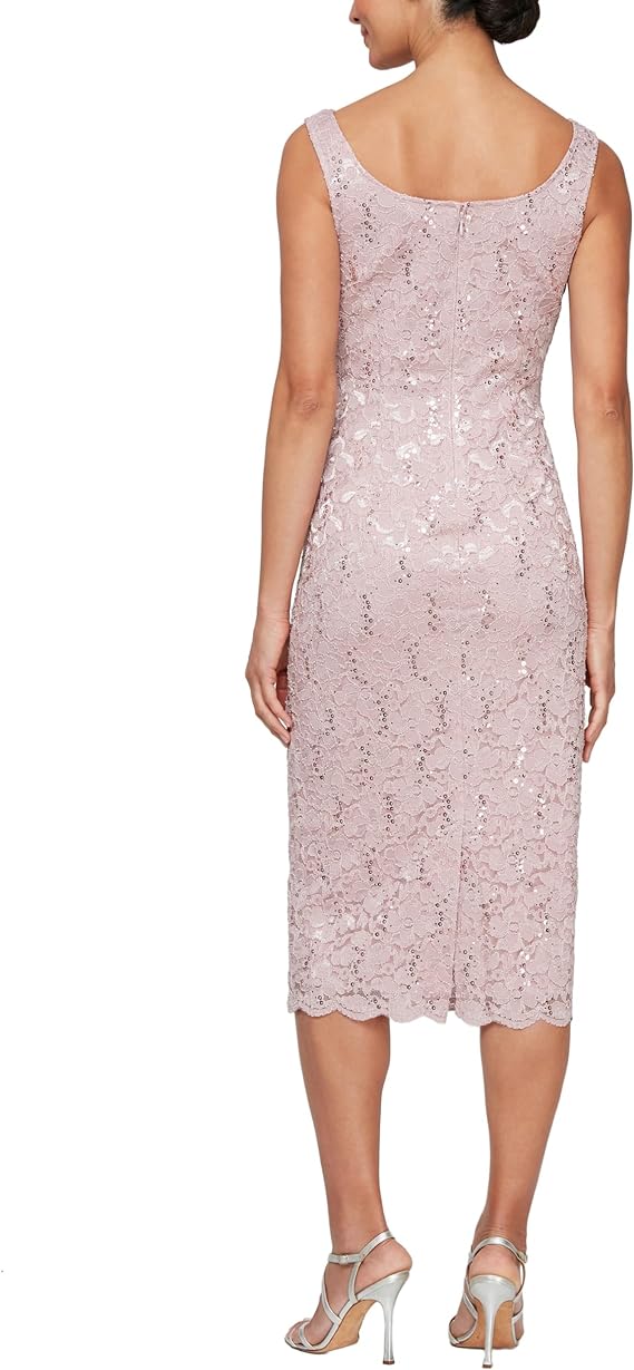 SL Fashions Tea Length Mother of Bride Dress 9113104 - The Dress Outlet