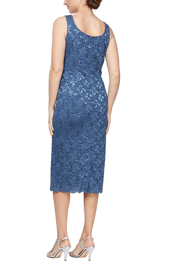 SL Fashions Tea Length Mother of Bride Dress 9113104 - The Dress Outlet