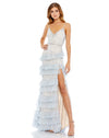 Prom Dresses Ruffle Tiered Long Formal Prom Dress Powder Blue