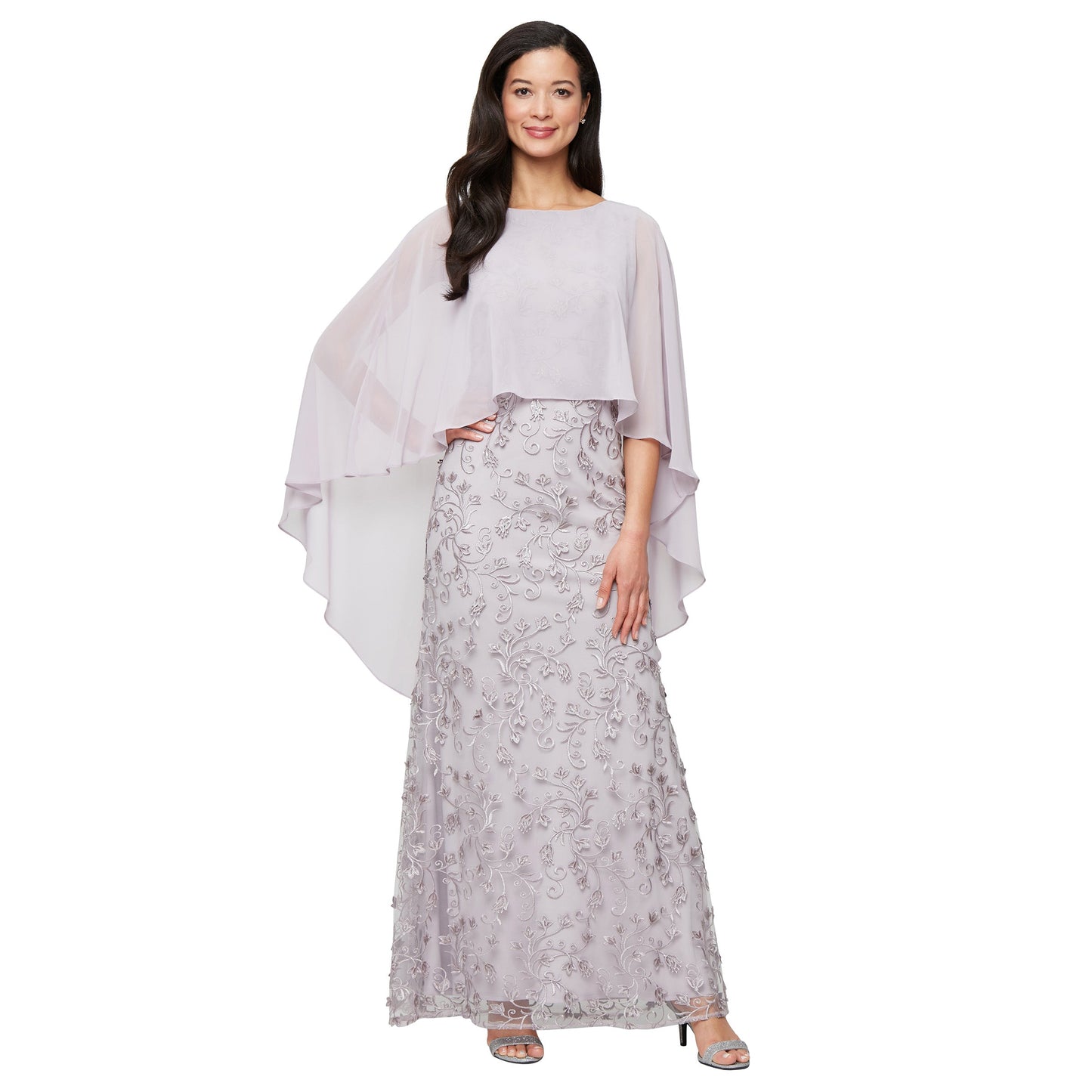 Mother of the Bride Dresses Mother of the Bride Long Formal Cape Dress Lavender