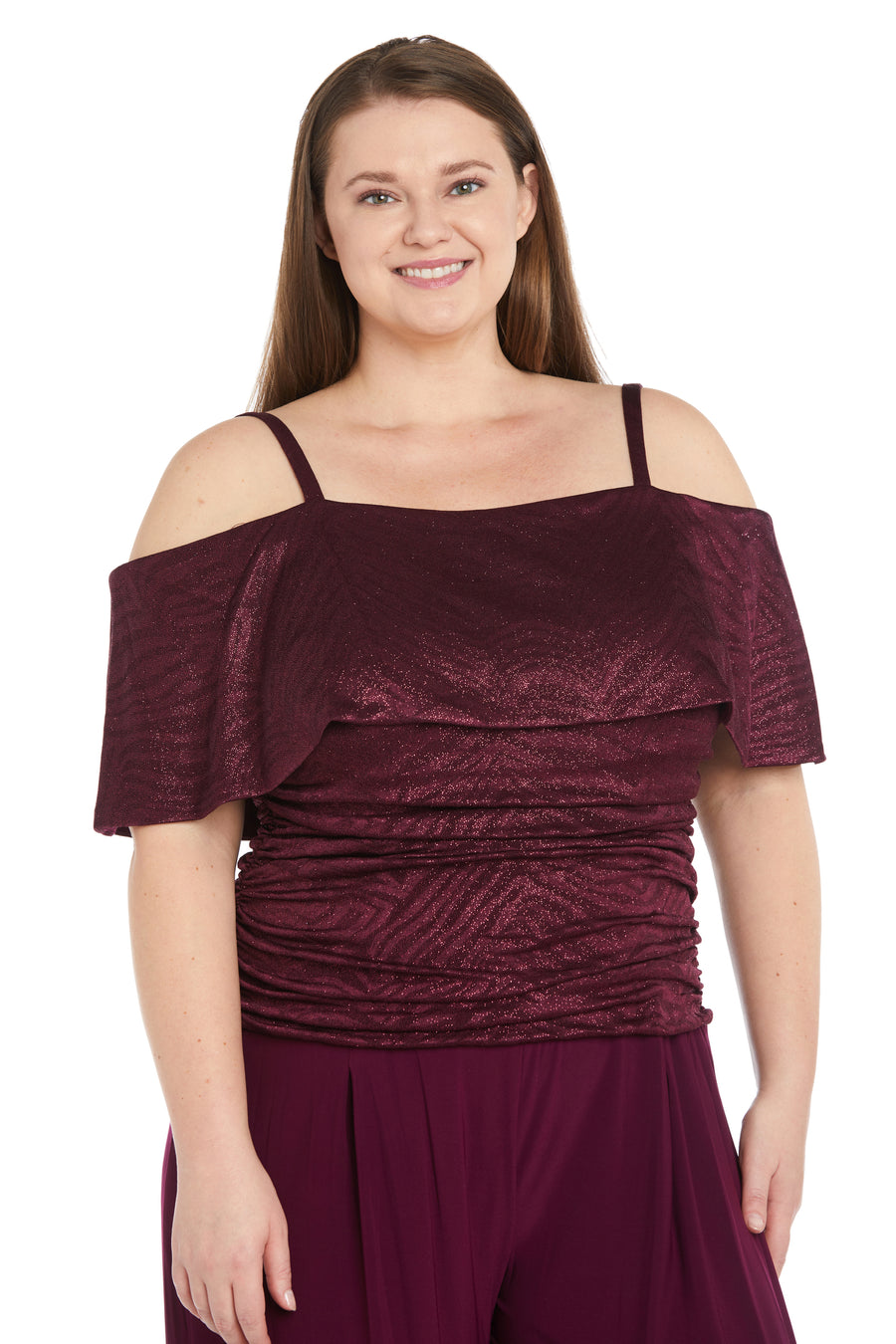 Jumpsuit Plus Size Ruched Jumpsuit Merlot