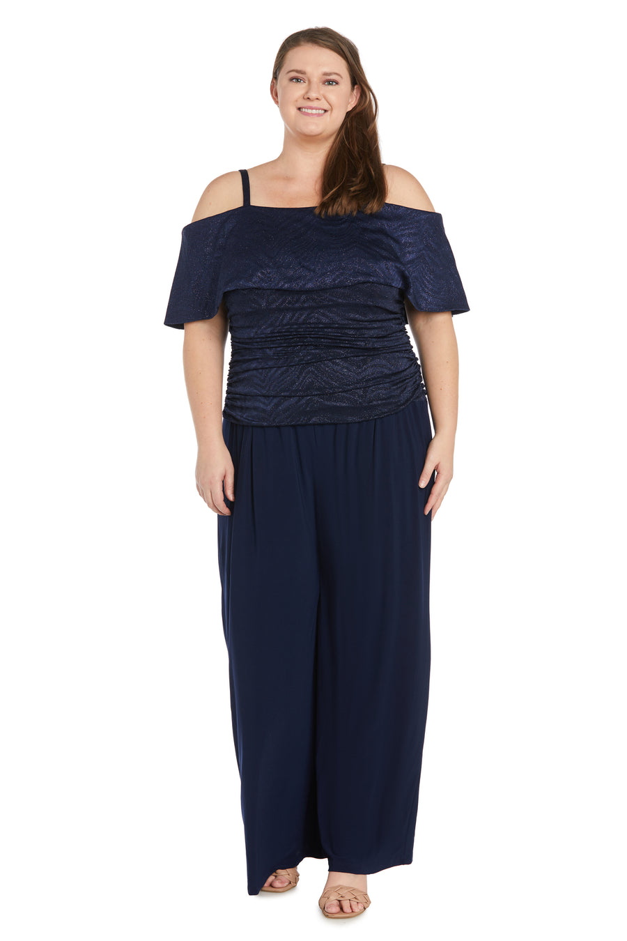 Jumpsuit Plus Size Ruched Jumpsuit Navy