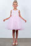 Flower Girl Dresses Short 3D Floral A Line Flower Girl Dress Pink