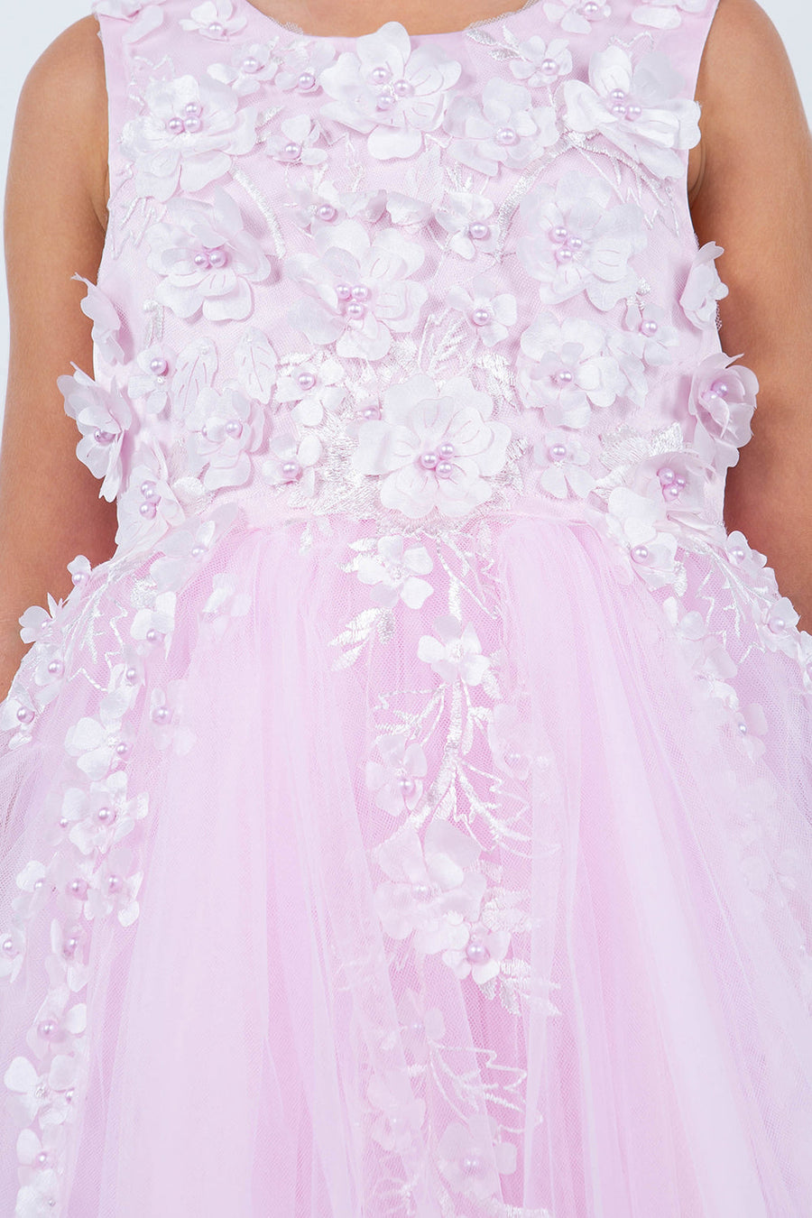 Flower Girl Dresses Short 3D Floral A Line Flower Girl Dress Pink