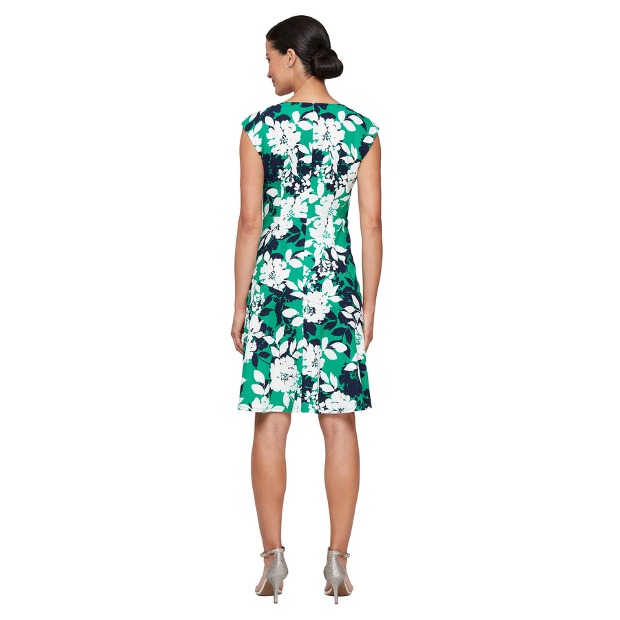 Cocktail Dresses Short Cocktail Printed Detail Mini Dress Green Multi