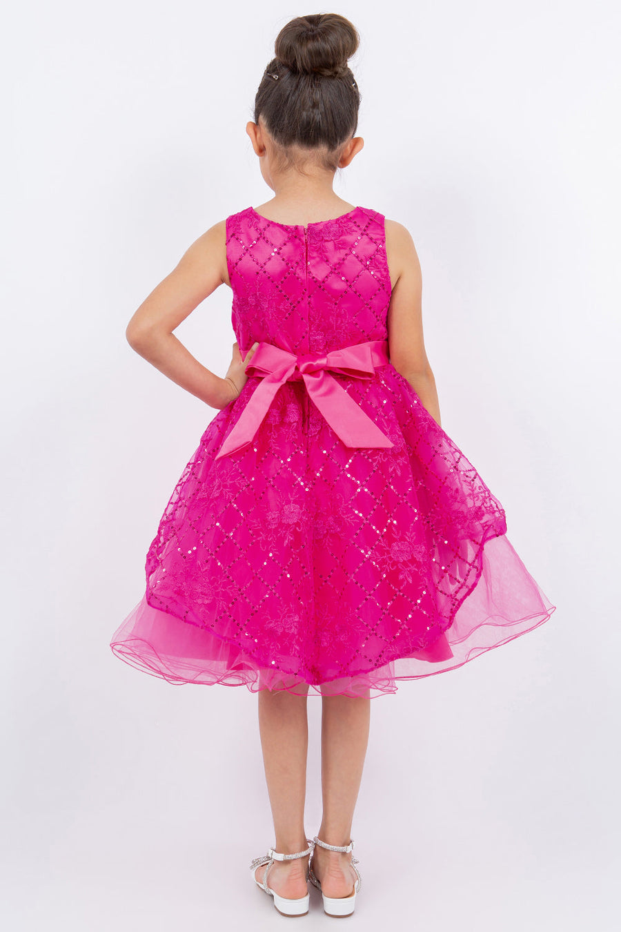 Flower Girl Dresses A Line Short Sequin Applique Flower Girl Dress Fuchsia