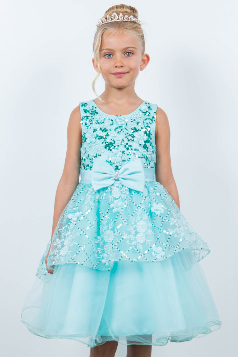 Flower Girl Dresses A Line Short Sequin Applique Flower Girl Dress Mint