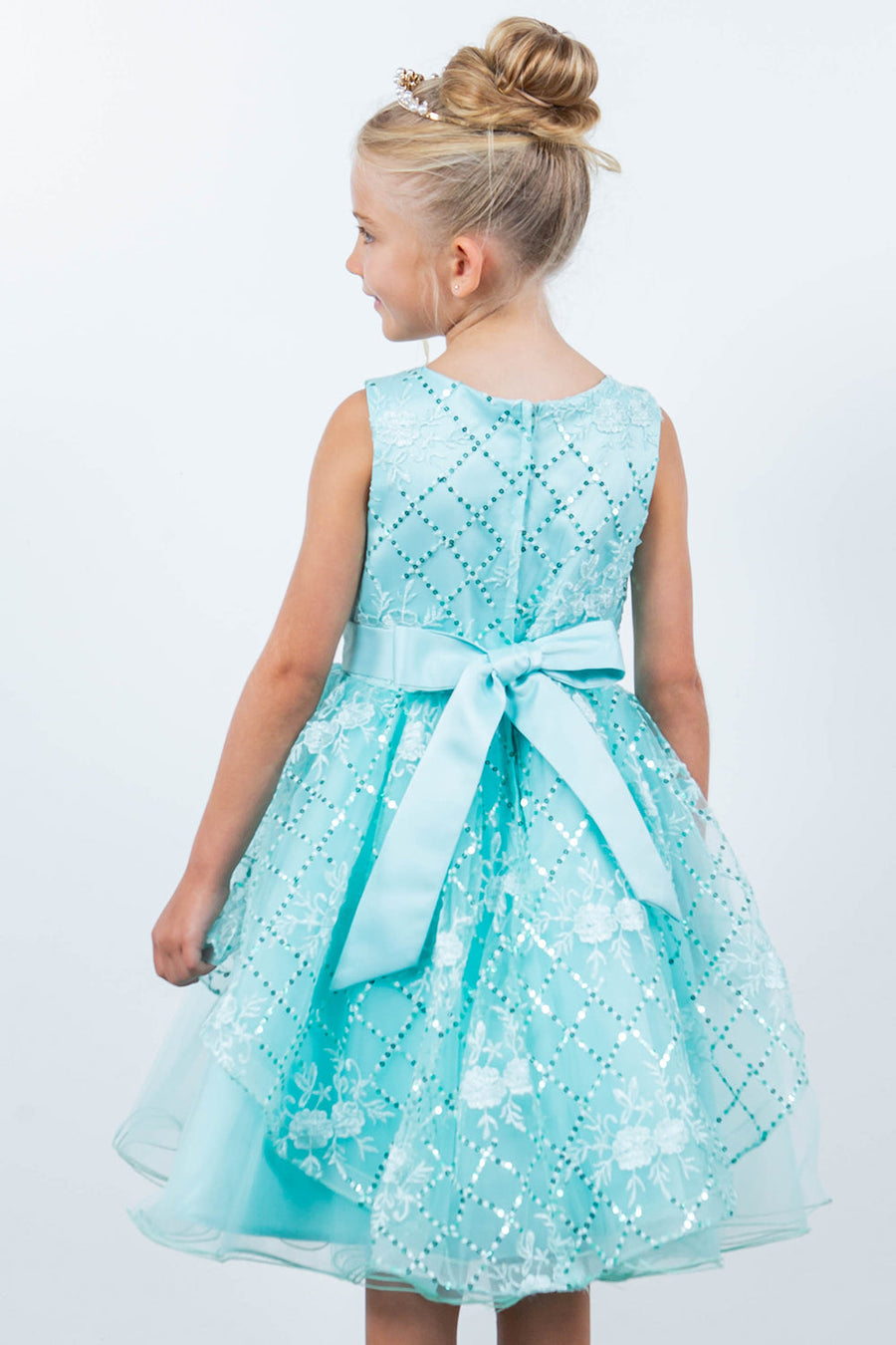 Flower Girl Dresses A Line Short Sequin Applique Flower Girl Dress Mint
