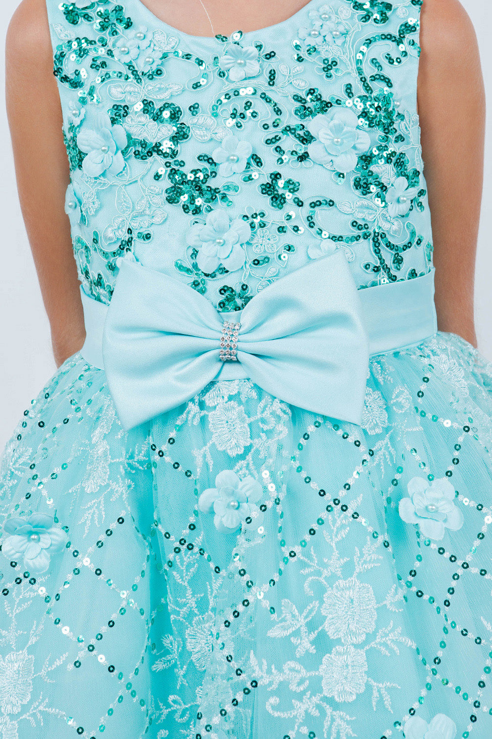 Flower Girl Dresses A Line Short Sequin Applique Flower Girl Dress Mint