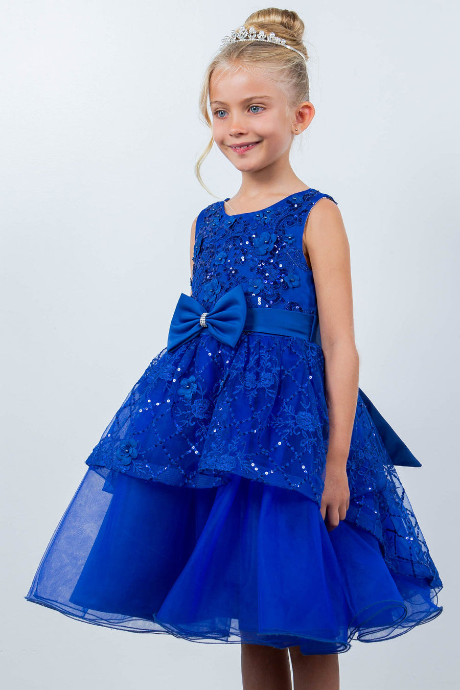 Flower Girl Dresses A Line Short Sequin Applique Flower Girl Dress Royal