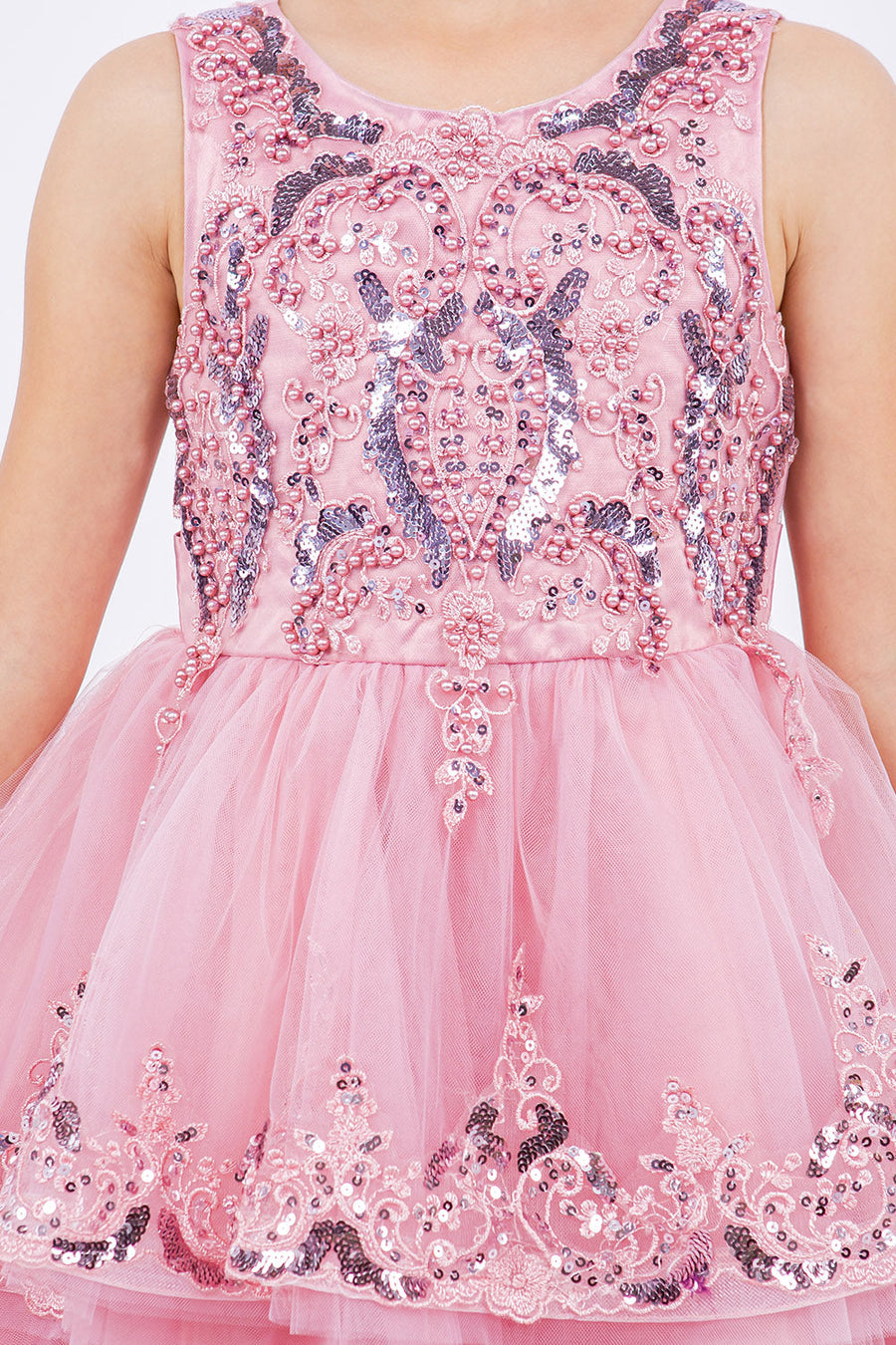 Flower Girl Dresses Short A Line Sequin Lace Flower Girl Dress Dusty Rose