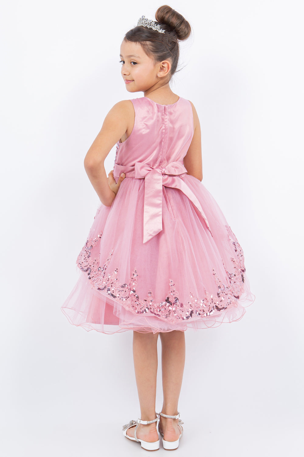Flower Girl Dresses Short A Line Sequin Lace Flower Girl Dress Dusty Rose