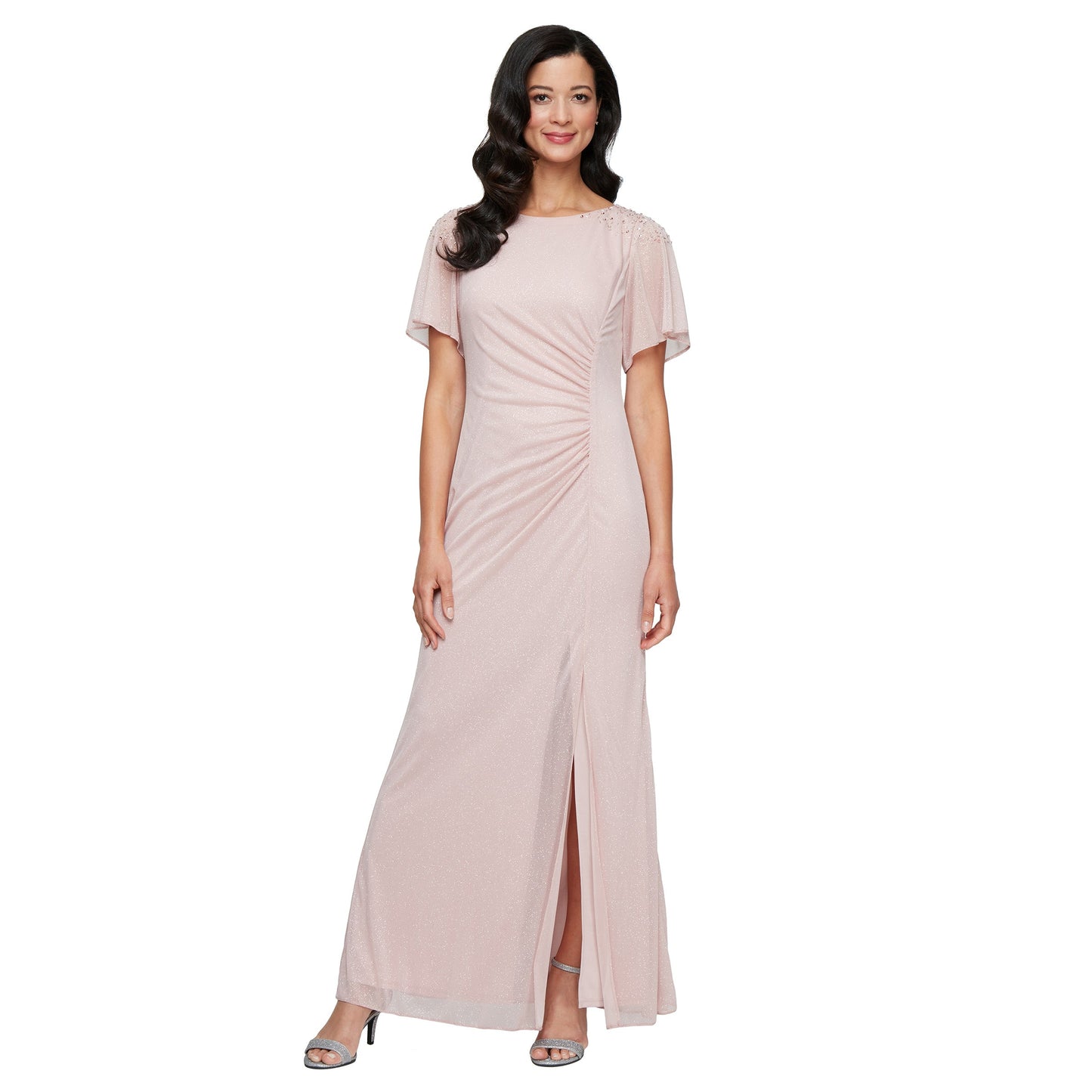 Mother of the Bride Dresses  Long Formal Mother of the Bride Slit Dress Blush