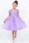 Flower Girl Dresses Short 3D Floral A Line Flower Girl Dress Lilac
