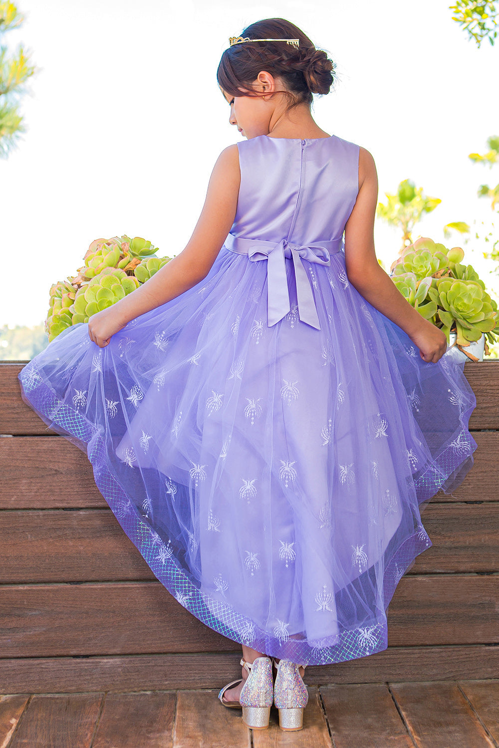 Flower Girl Dresses Lace High Low Flower Girl Dress Lilac