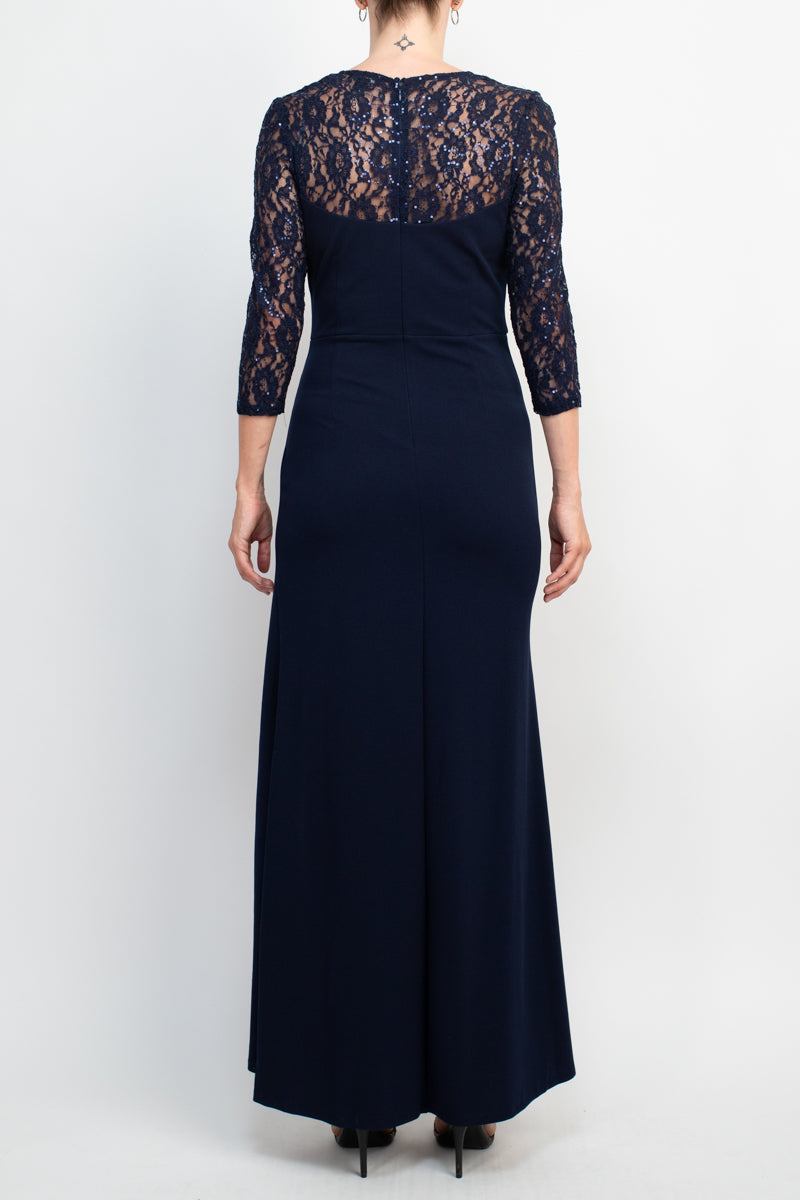 Formal Dresses Long Formal Pleated Evening Dress Navy