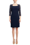 Cocktail Dresses Short Fitted Cocktail Lace Dress Navy