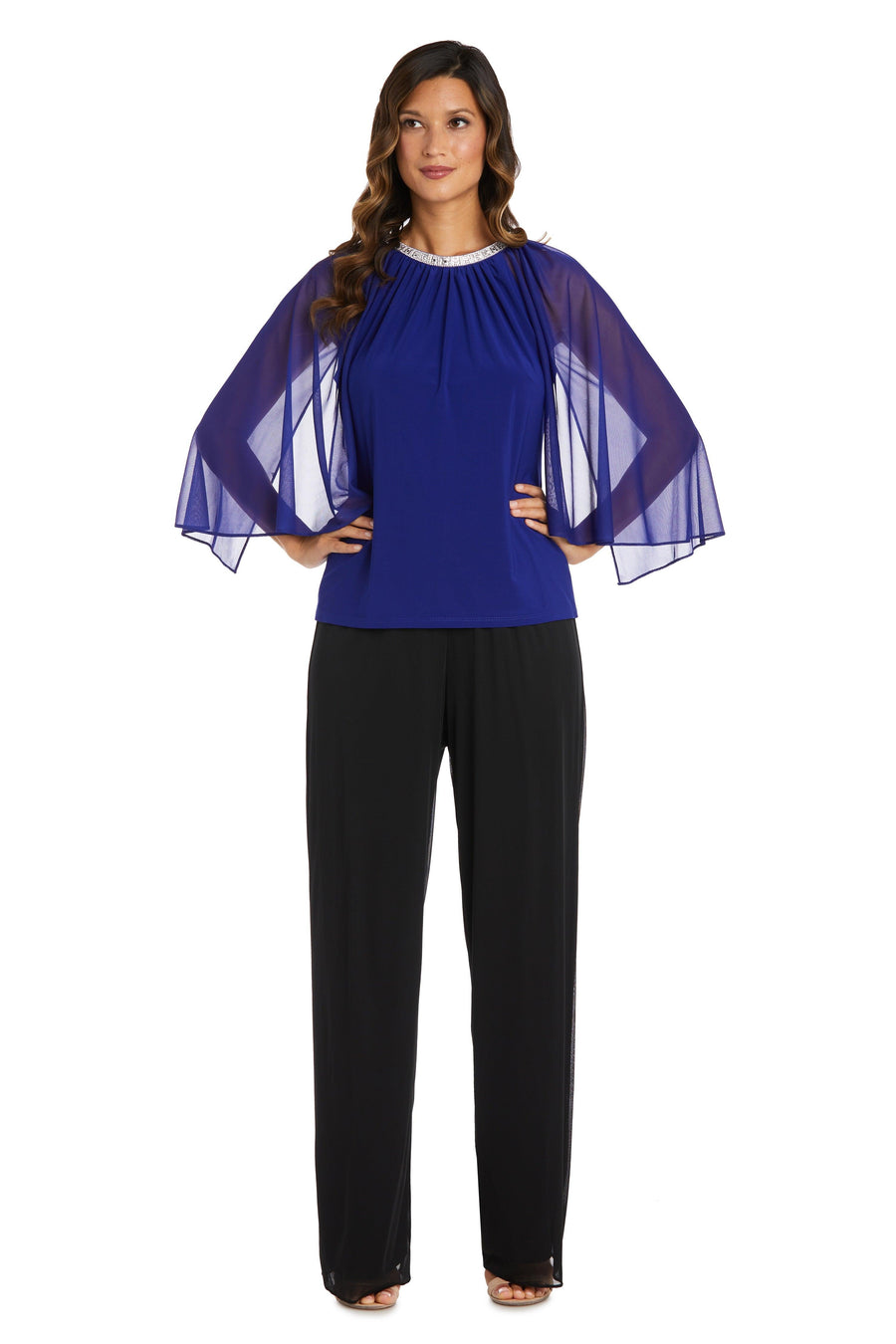R&M Richards 9144 Formal Chiffon Capelet Top