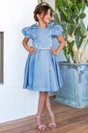 Flower Girl Dresses Pleated Short Flower Girl Dress Blue