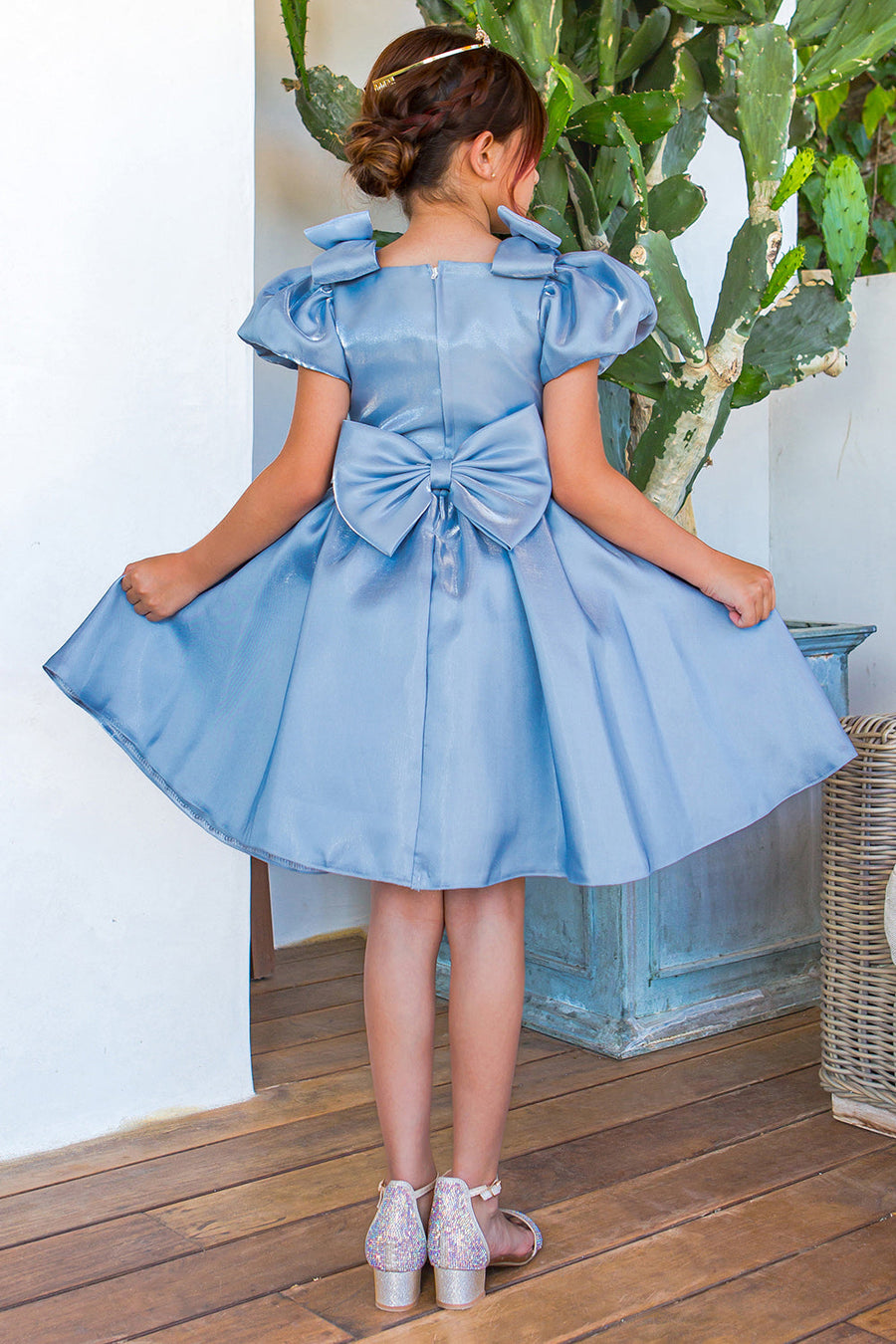 Flower Girl Dresses Pleated Short Flower Girl Dress Blue