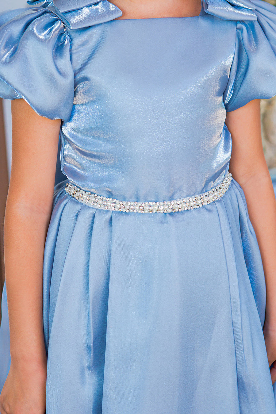 Flower Girl Dresses Pleated Short Flower Girl Dress Blue