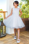 Flower Girl Dresses Short Sequin Floral Flower Girl Dress White
