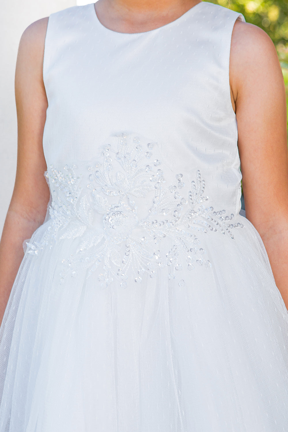 Flower Girl Dresses Short Sequin Floral Flower Girl Dress White