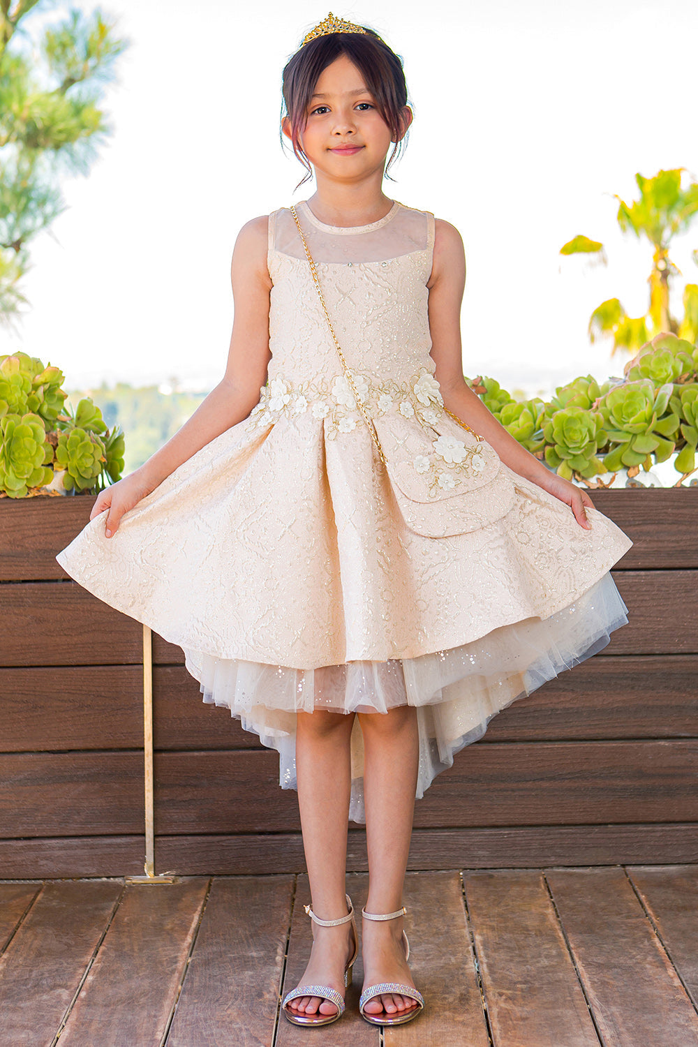 Flower Girl Dresses A Line High Low Flower Girl Dress Champagne