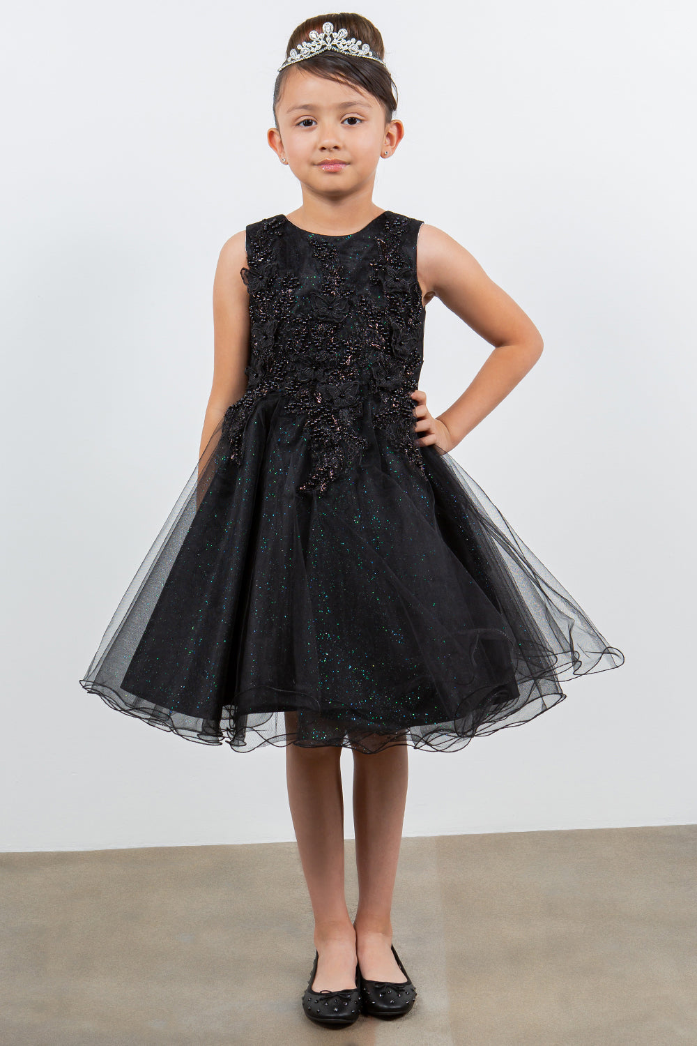 Flower Girl Dresses Short Applique Flower Girl Dresses Black