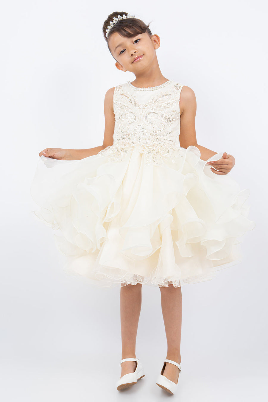 Flower Girl Dresses Sequin Lace Short A Line Flower Girl Dress Ivory