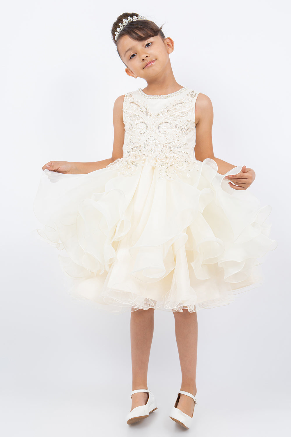 Flower Girl Dresses Sequin Lace Short A Line Flower Girl Dress Ivory