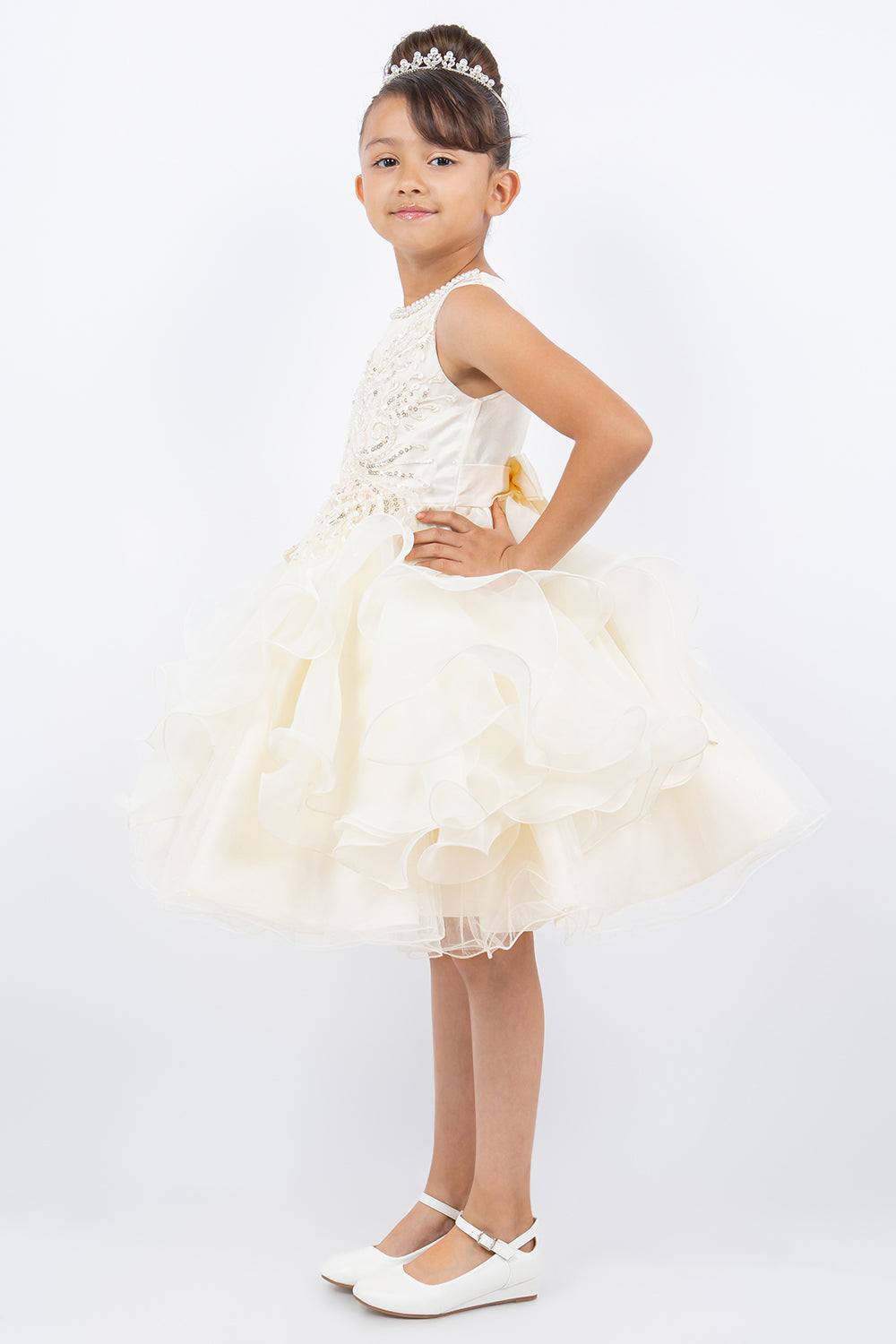Flower Girl Dresses Sequin Lace Short A Line Flower Girl Dress Ivory