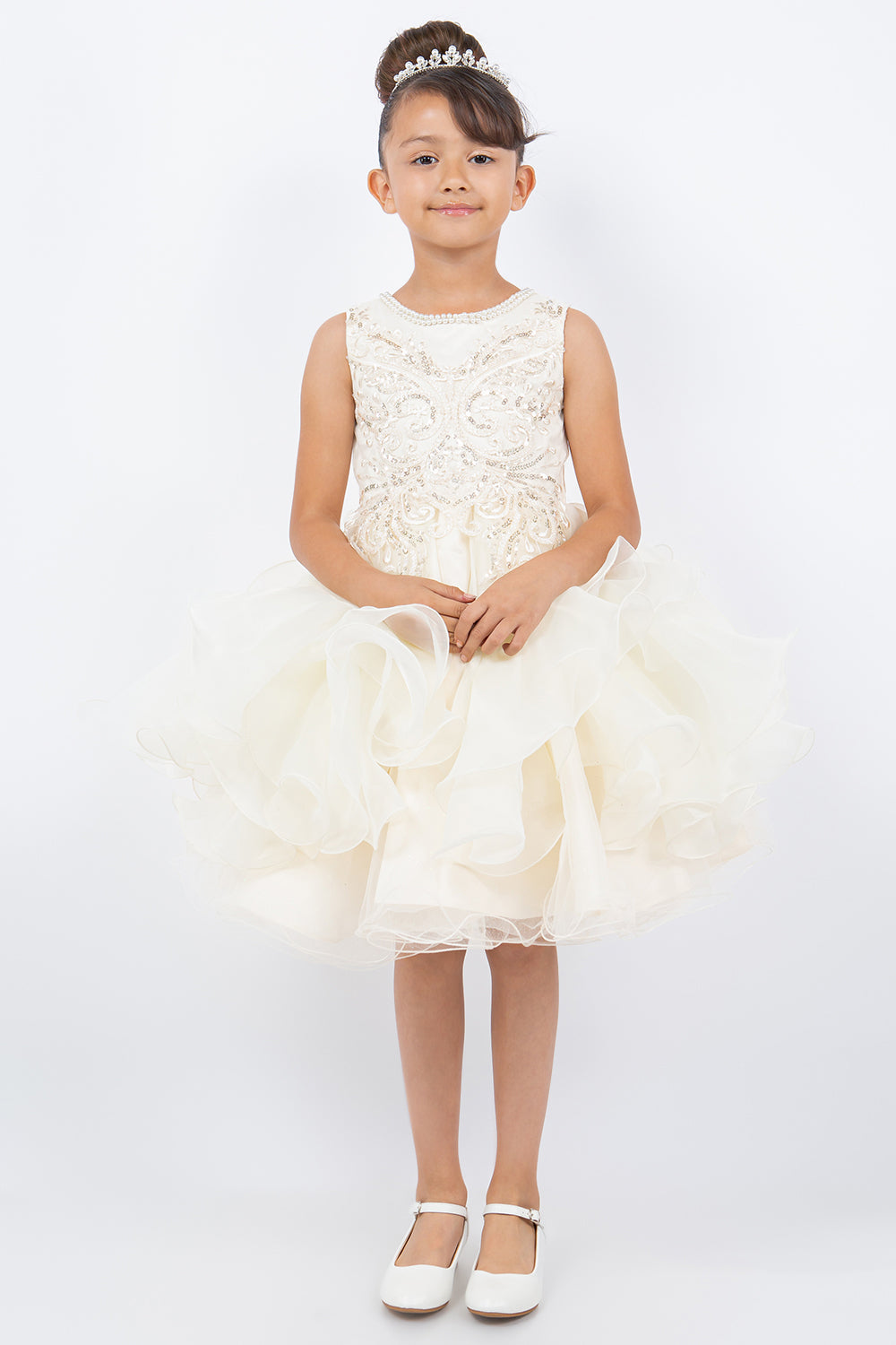Flower Girl Dresses Sequin Lace Short A Line Flower Girl Dress Ivory
