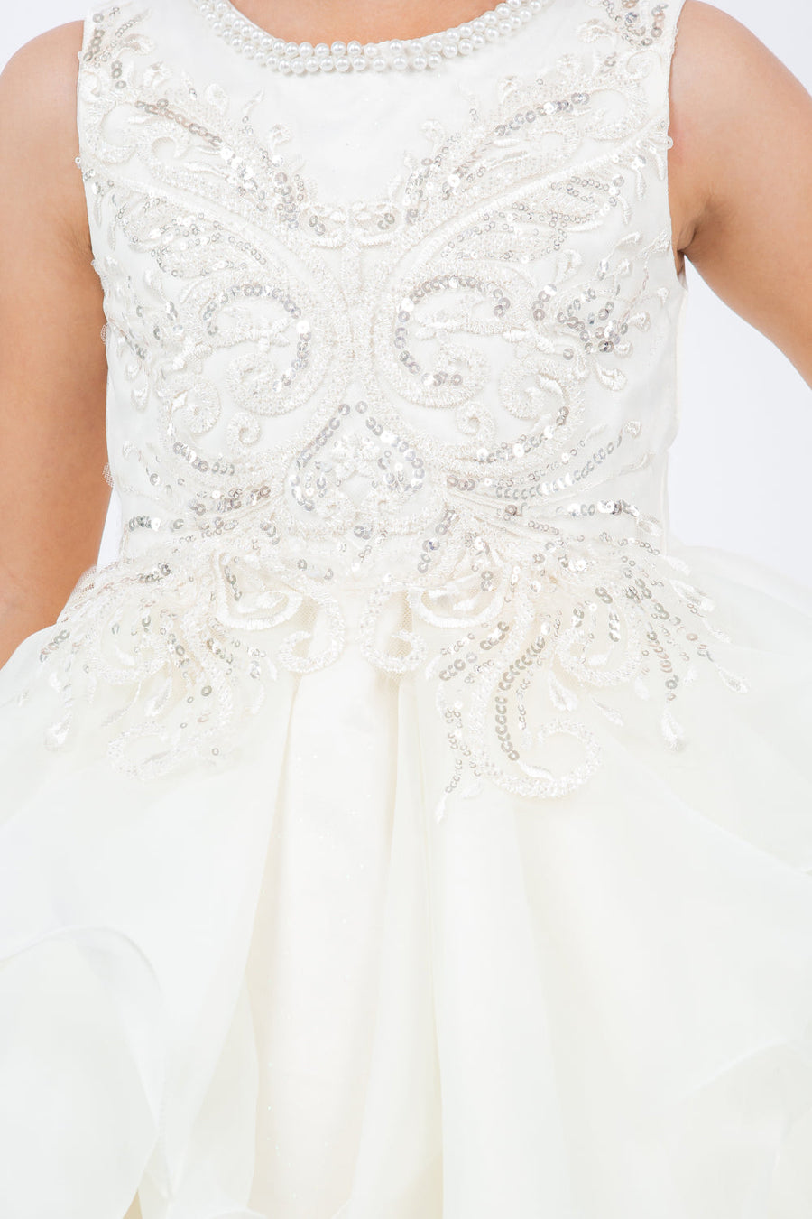 Flower Girl Dresses Sequin Lace Short A Line Flower Girl Dress Ivory