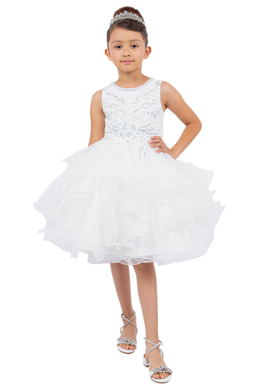 Flower Girl Dresses Sequin Lace Short A Line Flower Girl Dress Off White