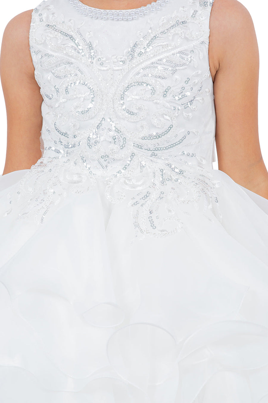 Flower Girl Dresses Sequin Lace Short A Line Flower Girl Dress Off White