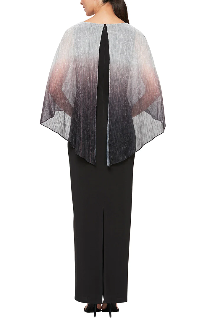 Mother of the Bride Dresses Shimmer Ombre Long Formal Dress Black Silver