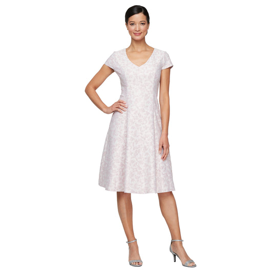 Formal Dresses A Line Metallic Midi Length Formal Dress Pale Lilac