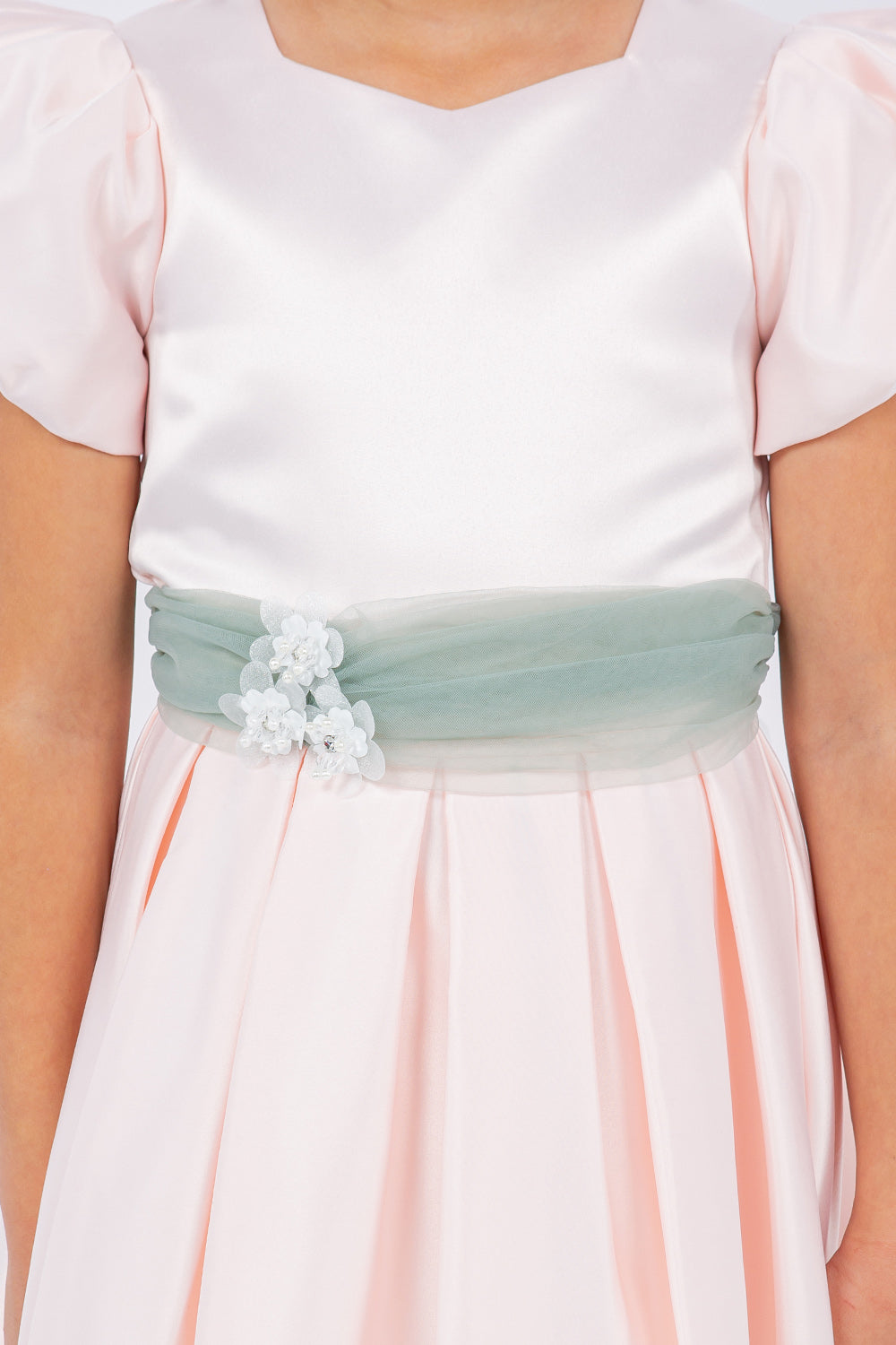 Flower Girl Dresses Short A Line Puff Sleeve Flower Girl Dress Blush