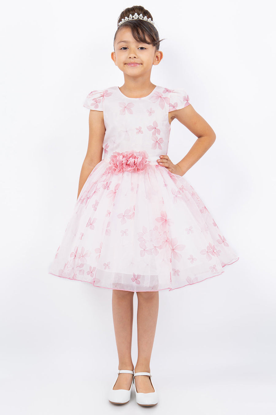Flower Girl Dresses Short Printed A Line Florwer Girl Dress Rose