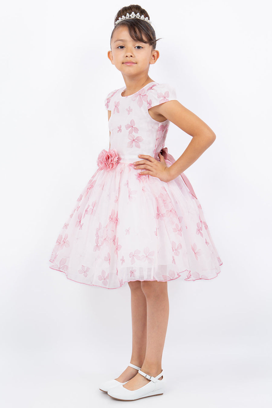 Flower Girl Dresses Short Printed A Line Florwer Girl Dress Rose
