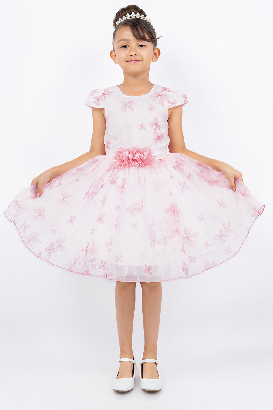 Flower Girl Dresses Short Printed A Line Flower Girl Dress Rose