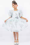 Flower Girl Dresses Short Floral Print A Line Flower Girl Dress Sage