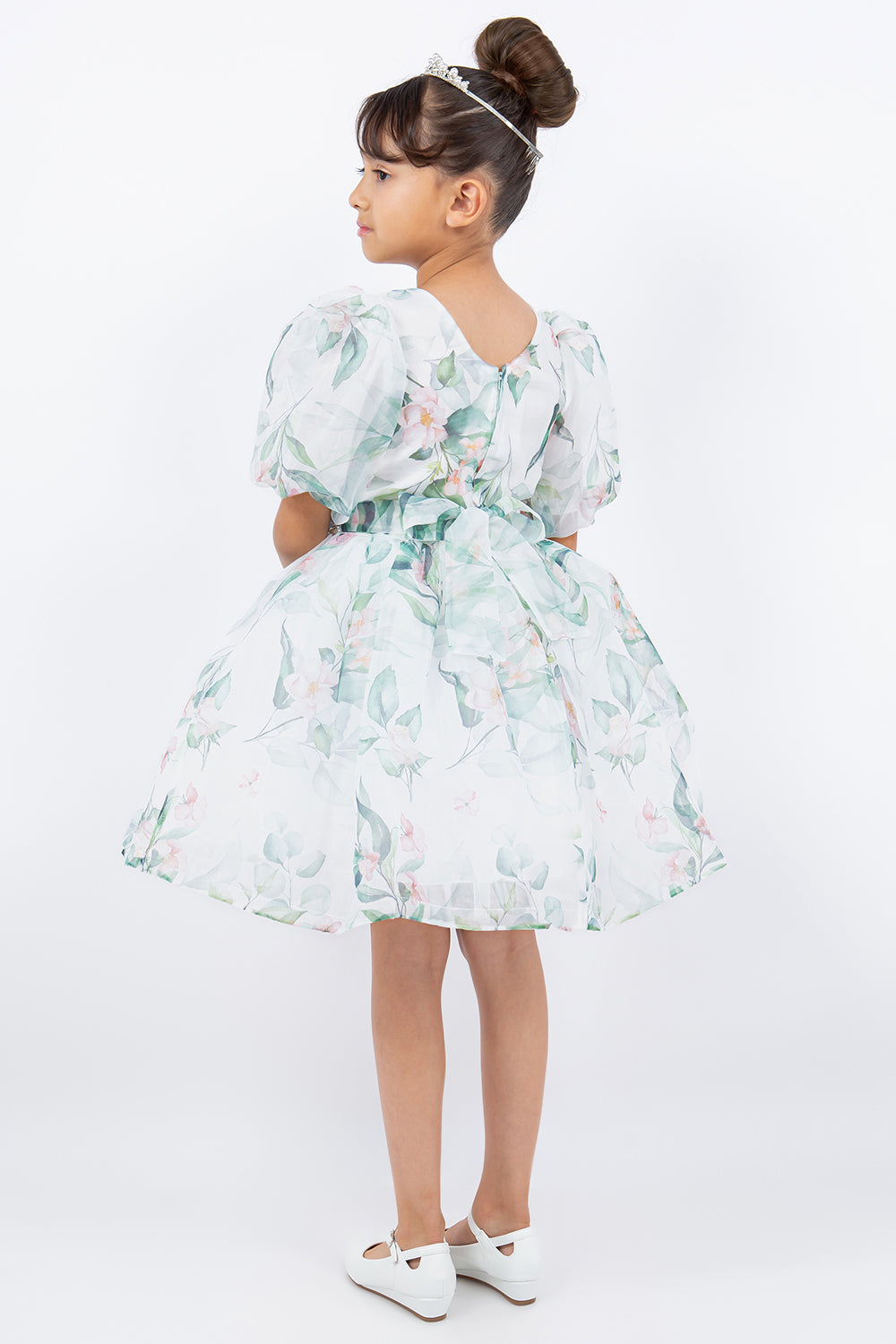 Flower Girl Dresses Short Floral Print A Line Flower Girl Dress Sage