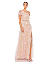 Prom Dresses Long Formal Prom A Line Slit Dress Blush Gold
