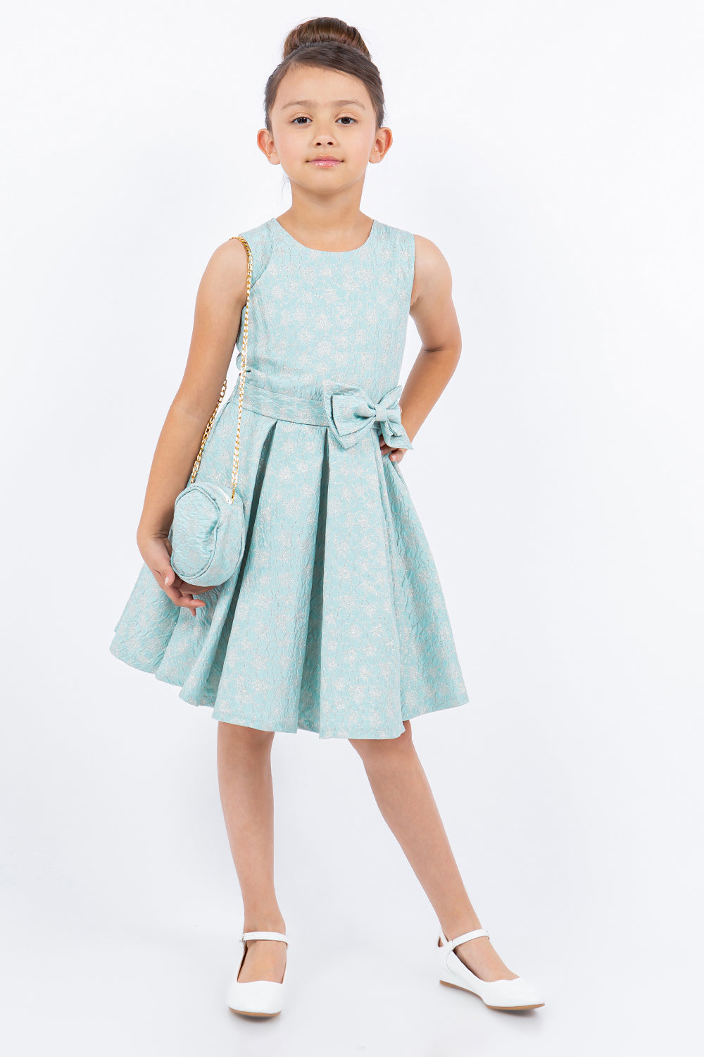 Flower Girl Dresses Short Pleated Flower Girl Dress Blue