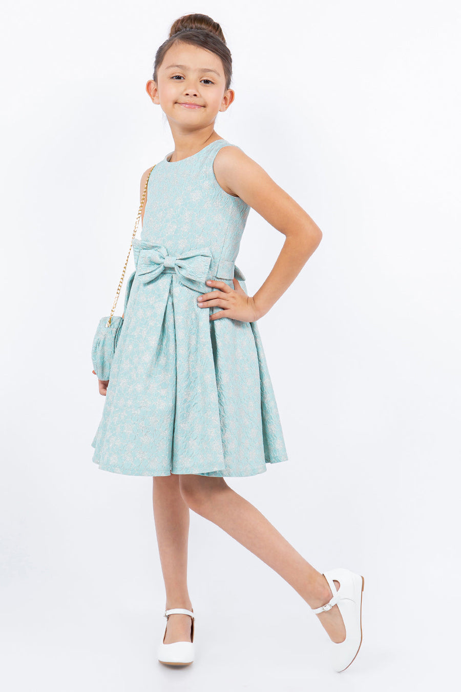 Flower Girl Dresses Short Pleated Flower Girl Dress Blue