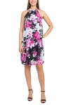 Cocktail Dresses Floral Print Short Cocktail Dress Black Multi
