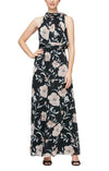 Formal Dresses Formal Floral Long Dress Black Multi